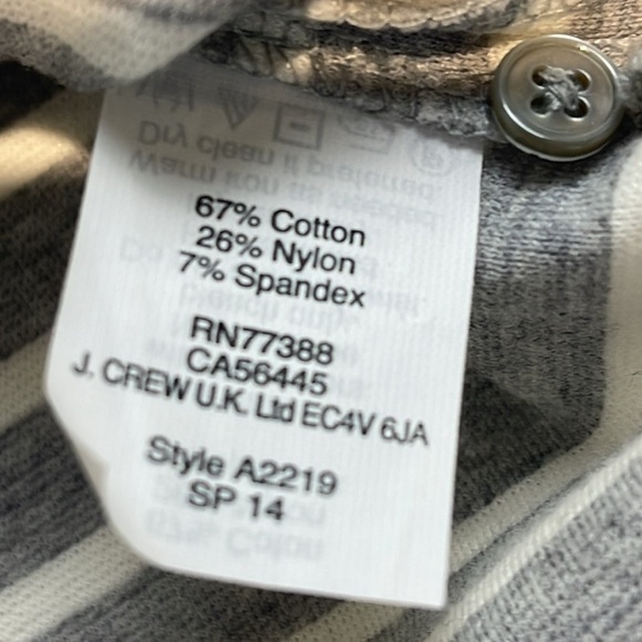 J. Crew grey and white striped jewelry embellished tank size medium - Picture 7 of 9